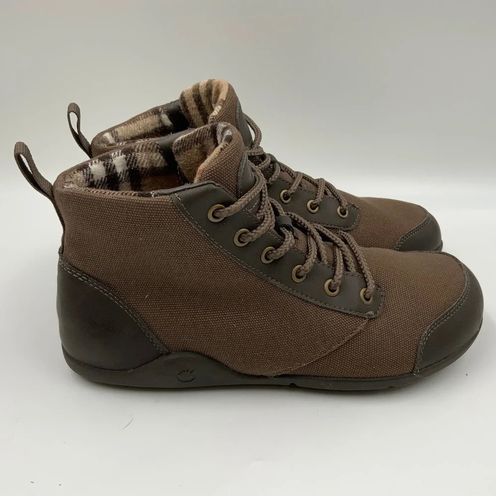Xero Shoes Denver Mens 8 Brown Canvas Minimalist Barefoot Winter Boots F220615W